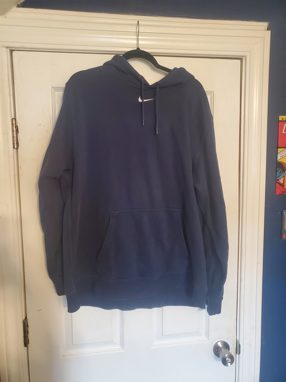 Nike Navy Pullover Hoodie with White Swoosh